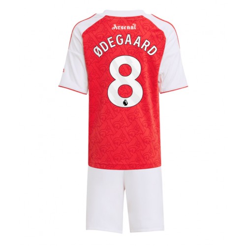 Stroje piłkarskie Arsenal Martin Odegaard #8 Koszulka Podstawowej dla dzieci 2025-26 Krótki Rękaw (+ szorty)